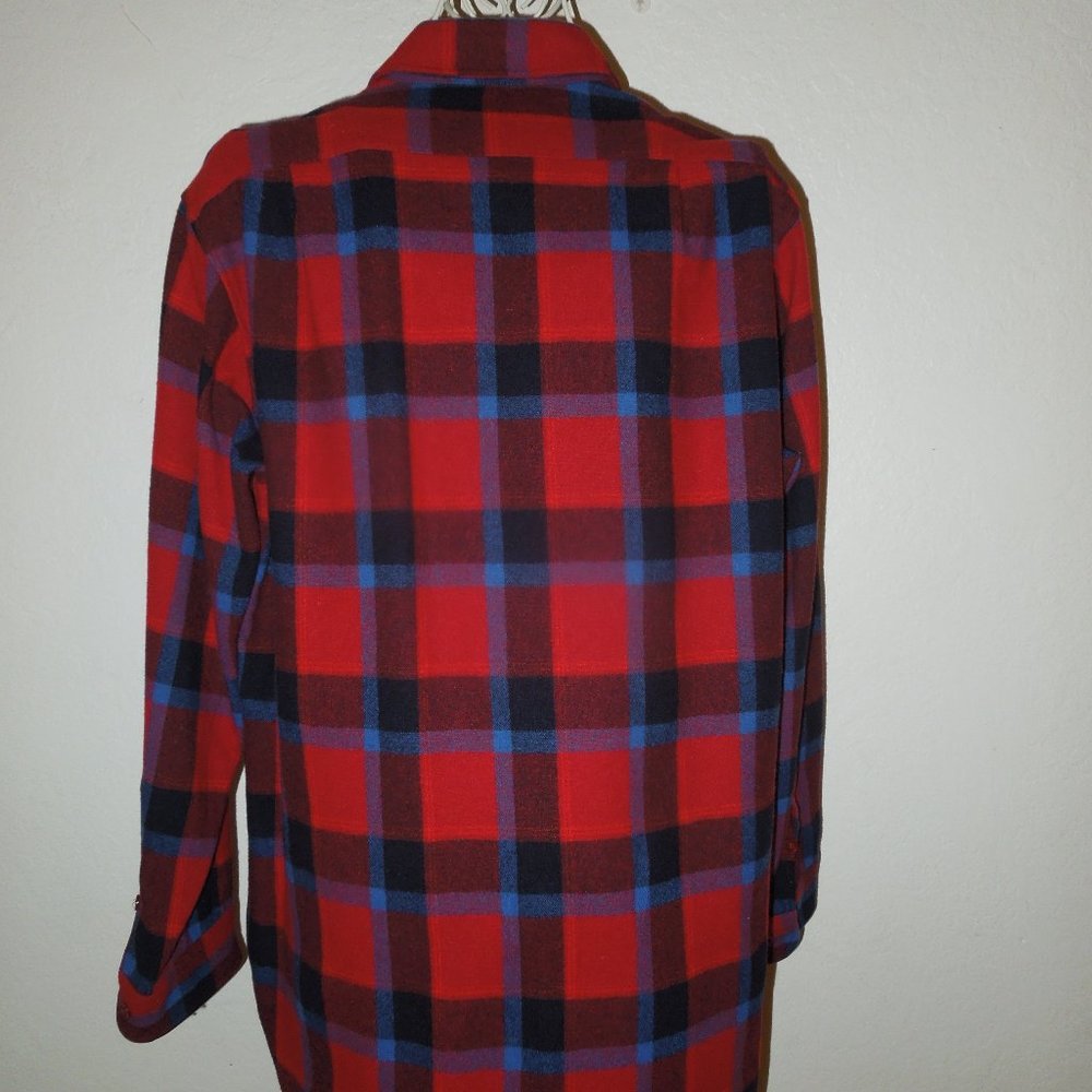 Pendleton Plaid Button Up Wool Flannel Shirt 16.5 - image 2